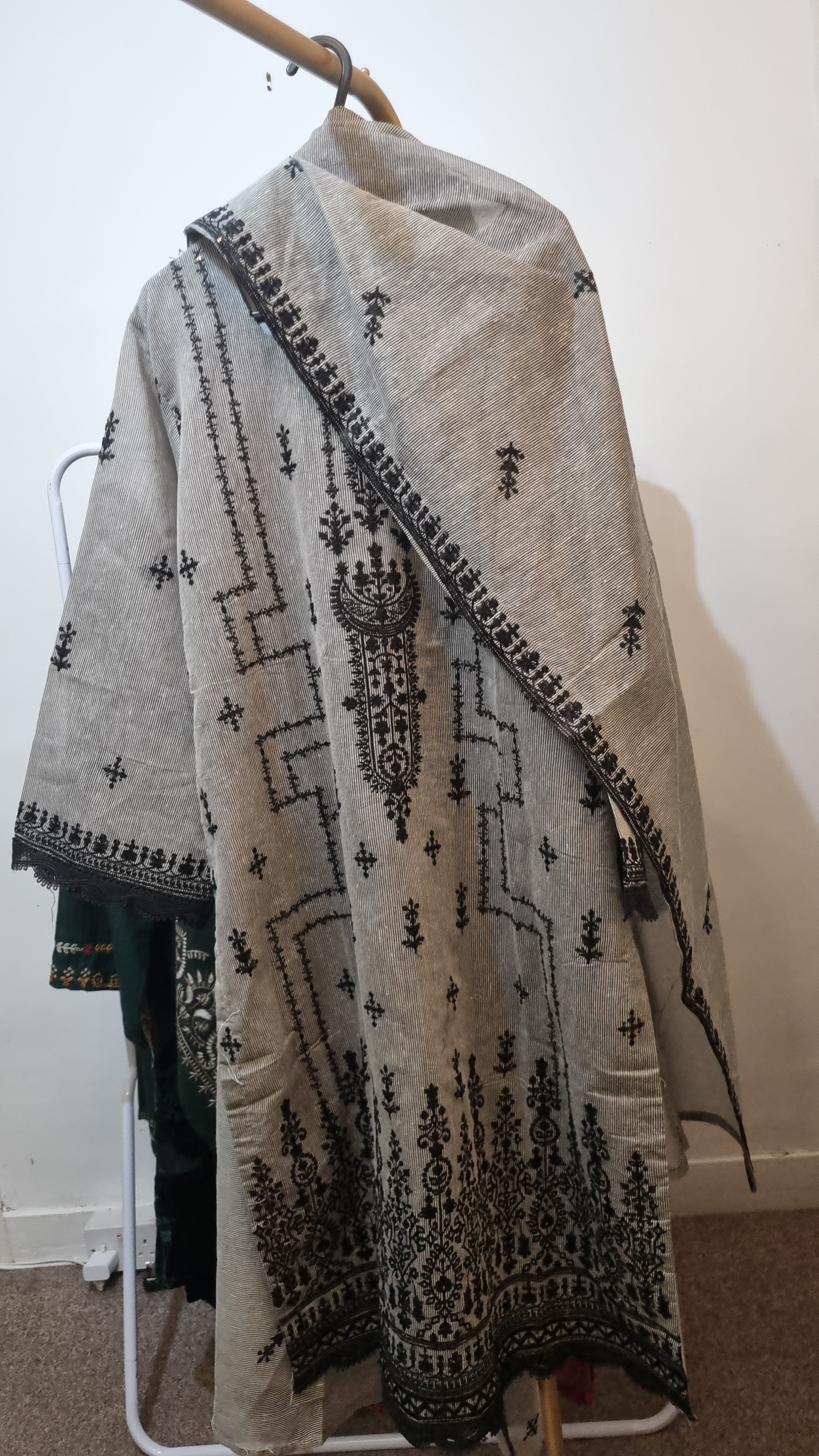 Khaddi / cotton soft net embroidered stitched 3 piece
